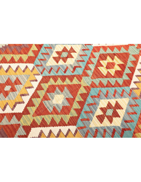 Rug Kilim Afghanistan white red 203x300