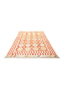 Rug Kilim Afghanistan white orange 167x240 2