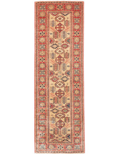 Rug Kazak Fine Pakistan 76x244 Beige Red Navy B