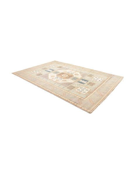 Rug Kazak Afghanistan 206x302 Sage Green Cream