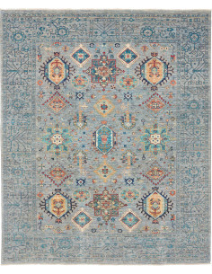 Tappeto Tribal Pakistan 195x241 Blu Grigio Aran