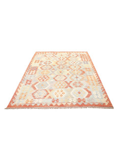 Tappeto Kilim Afghanistan bianco rosso 153x201 2