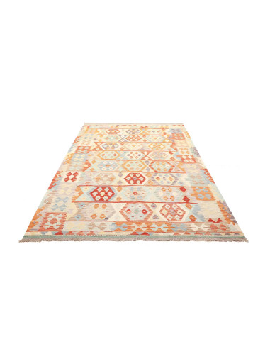 Tappeto Kilim Afghanistan bianco arancione 171x246