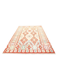 Tappeto Kilim Afghanistan bianco arancione 175x251 2