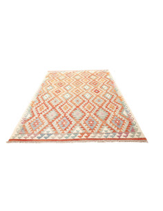 Tappeto Kilim Afghanistan bianco arancione 170x252 2