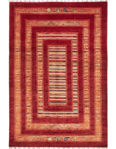 Rug Siva Pakistan 209x308 Scarlet Red Orange Te