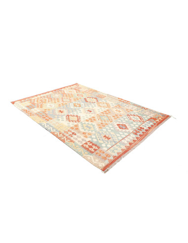 Rug Kilim Afghanistan white orange 174x244