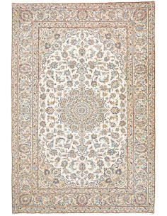 Rug Kashan Persia 200x300 Cream Ivory Light Blu