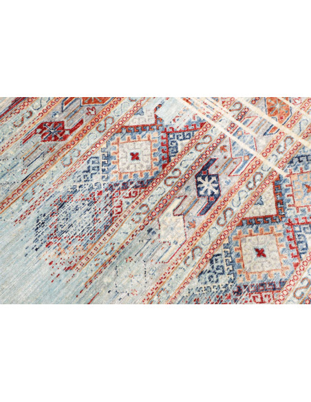 Rug Siva Pakistan 246x356 Aqua Blue Terracotta
