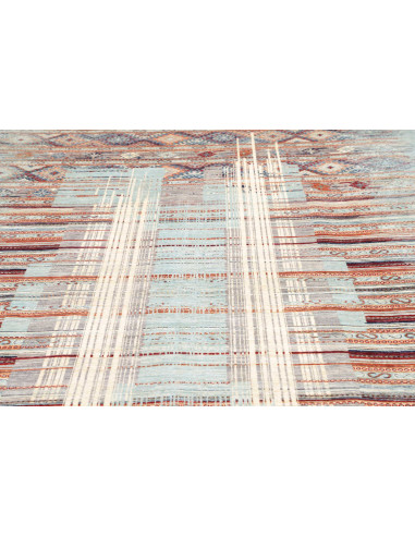 Rug Siva Pakistan 246x356 Aqua Blue Terracotta