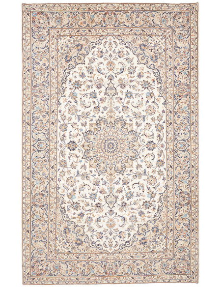 Rug Kashan Persia 200x313 Cream Blue Beige Brow