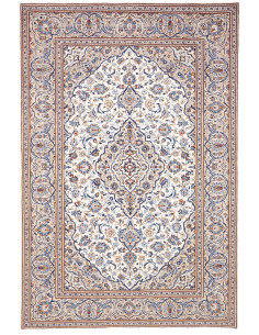 Tappeto Kashan Persia 200x295 Bianco Crema Blu