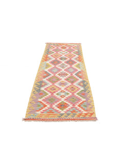 Tappeto Kilim Afghanistan 79x254 Avorio Rosa 2