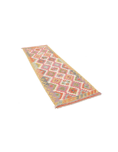 Tappeto Kilim Afghanistan 79x254 Avorio Rosa