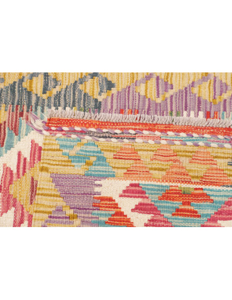 Tappeto Kilim Afghanistan 79x254 Avorio Rosa