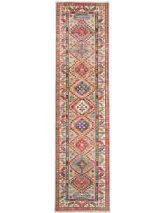 Rug Kazak Fine Pakistan 77x309 Beige Red Blue C