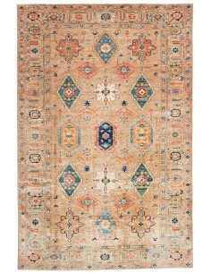 Rug Kazak Fine Pakistan 201x302 Beige Blue Oran