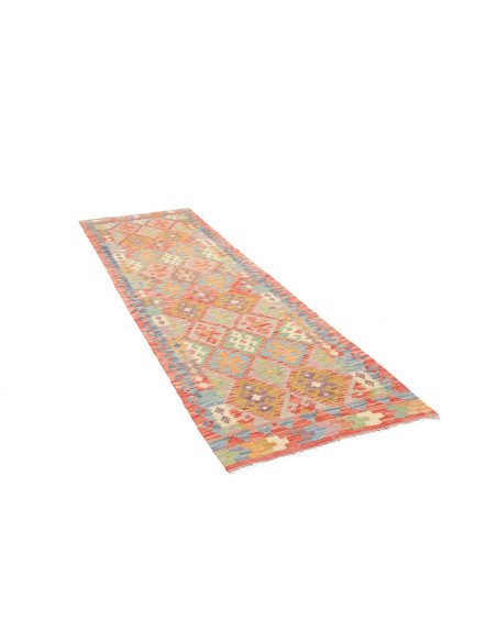 Rug Kilim Afghanistan 83x280 Coral Sky Blue