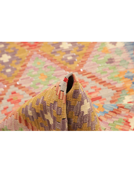 Rug Kilim Afghanistan 83x280 Coral Sky Blue