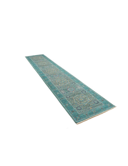 Tappeto Mamlouk Pakistan 82x396 Turchese Di Bei