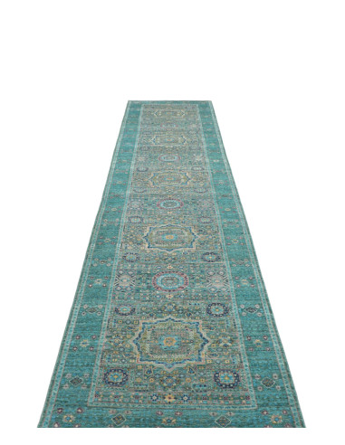 Tappeto Mamlouk Pakistan 82x396 Turchese Di Bei