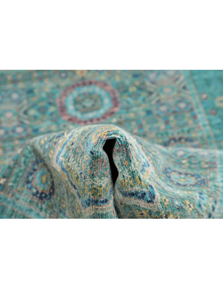 Tappeto Mamlouk Pakistan 82x396 Turchese Di Bei
