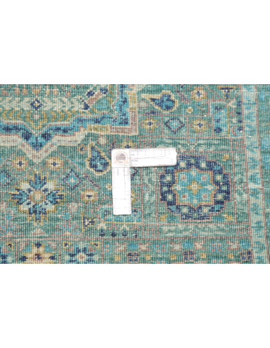 Rug Mamlouk Pakistan 82x396 Teal Of Beige