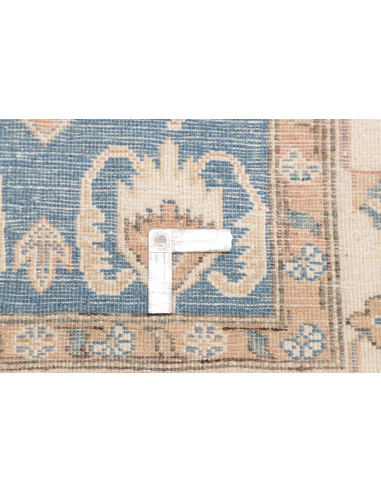 Rug Kazak Afghanistan 100x350 Sky Blue Ivory