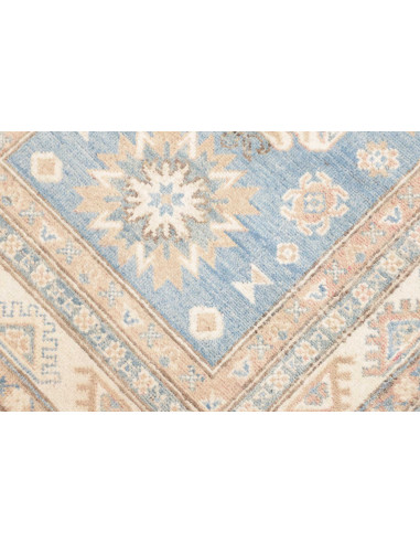Tappeto Kazak Afghanistan 80x582 Azzurro Crema