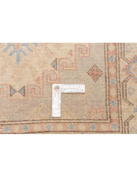 Tappeto Kazak Afghanistan 78x605 Crema Blu Ciel