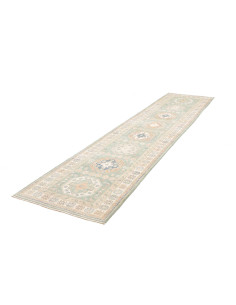 Rug Kazak Afghanistan 83x354 Soft Teal Cream 2