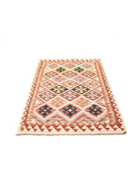 Tappeto Kilim Afghanistan giallo marrone 112x175
