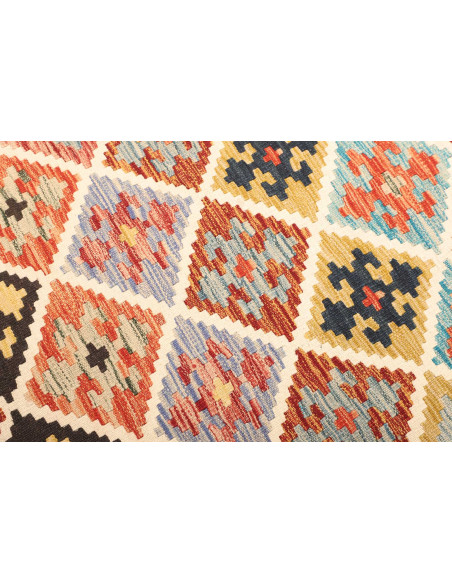 Tappeto Kilim Afghanistan giallo marrone 112x175