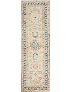 Tappeto Kazak Afghanistan 85x287 Beige Crema Bl