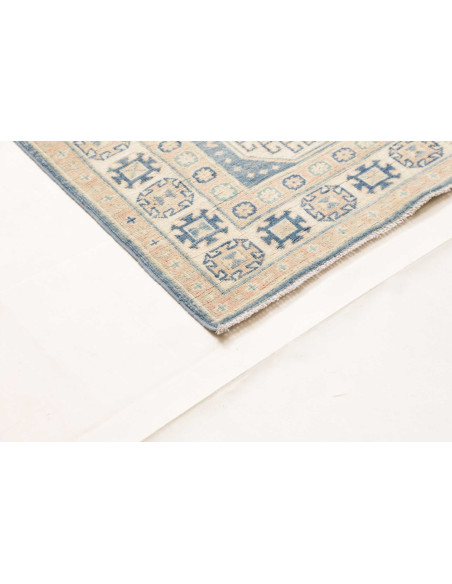 Rug Kazak Afghanistan 90x394 Dusty Blue Beige