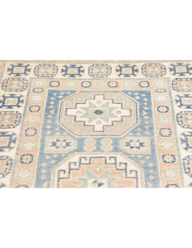 Tappeto Kazak Afghanistan 90x394 Blu Polvere Be