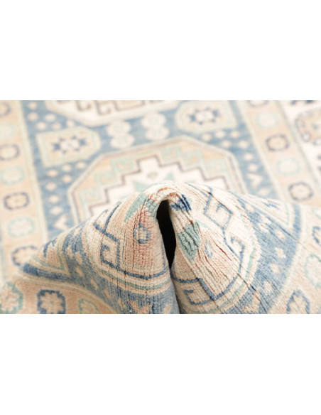 Tappeto Kazak Afghanistan 90x394 Blu Polvere Be
