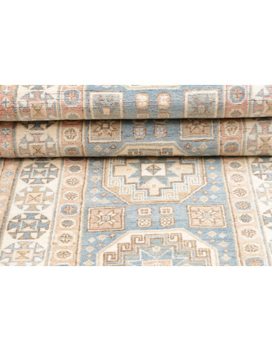Rug Kazak Afghanistan 83x586 Light Blue Cream