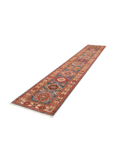 Rug Kazak Fine Pakistan 79x407 Petrol Blue Burg 2