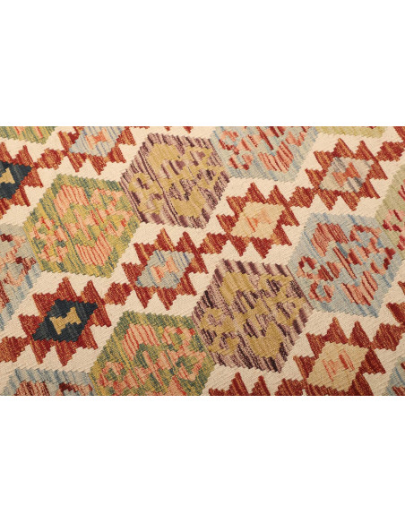 Rug Kilim Afghanistan yellow sky blue 130x185