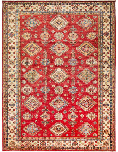 Tappeto Kazak Fine Pakistan 270x363 Rosso Crema