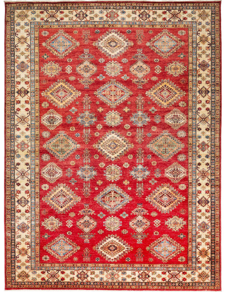 Tappeto Kazak Fine Pakistan 270x363 Rosso Crema