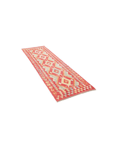 Rug Kilim Afghanistan 74x243 Coral Red Light Bl