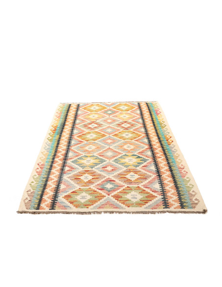 Tappeto Kilim Afghanistan giallo marrone 125x174