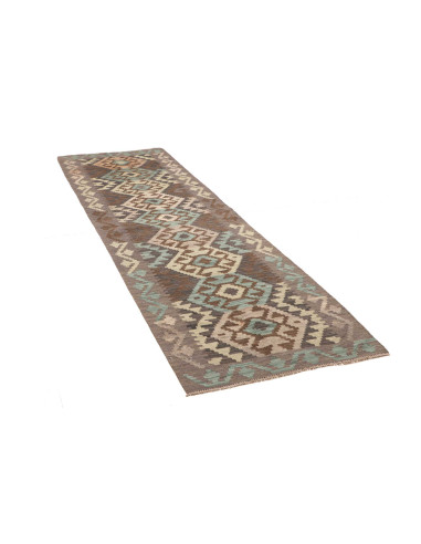 Tappeto Kilim Afghanistan 85x288 Grigio Verde A