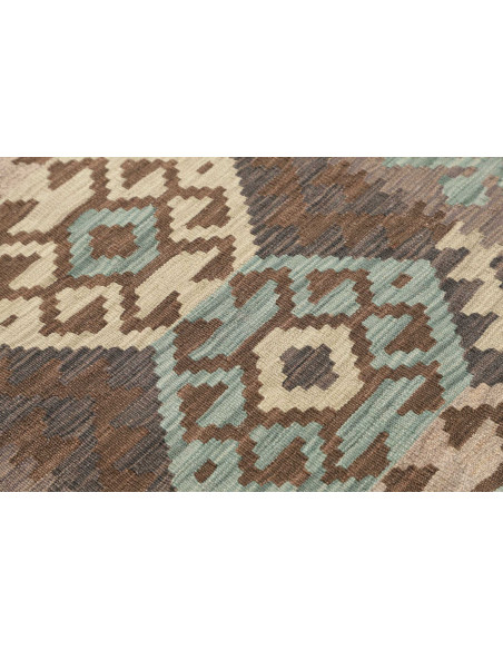 Tappeto Kilim Afghanistan 85x288 Grigio Verde A