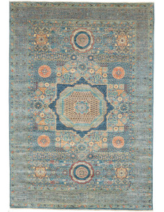Rug Mamlouk Pakistan 208x290 Teal Blue Terracot
