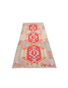 Rug Kilim Afghanistan 82x297 Grey Blue Red Peac 2