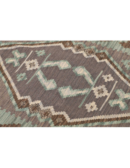 Tappeto Kilim Afghanistan 84x295 Verde Acqua Gr
