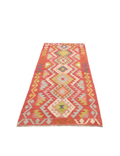 Rug Kilim Afghanistan 80x245 Terracotta Red Blu 2